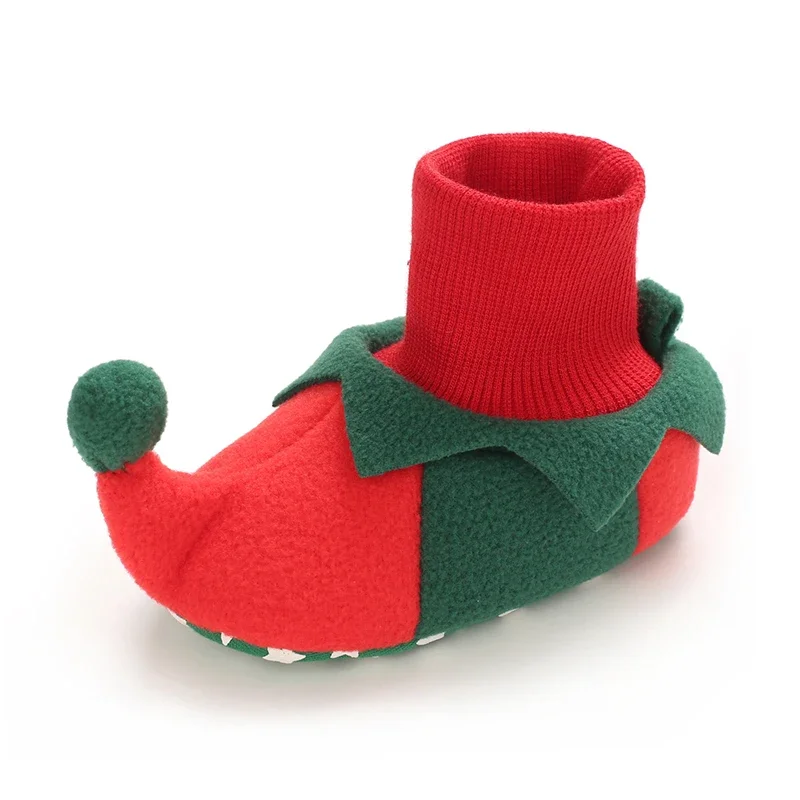 Bottine bébé colorée lutin rouge et vert