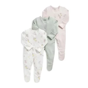 Grenouillère bébé lot 3 douceur pastel automne hiver