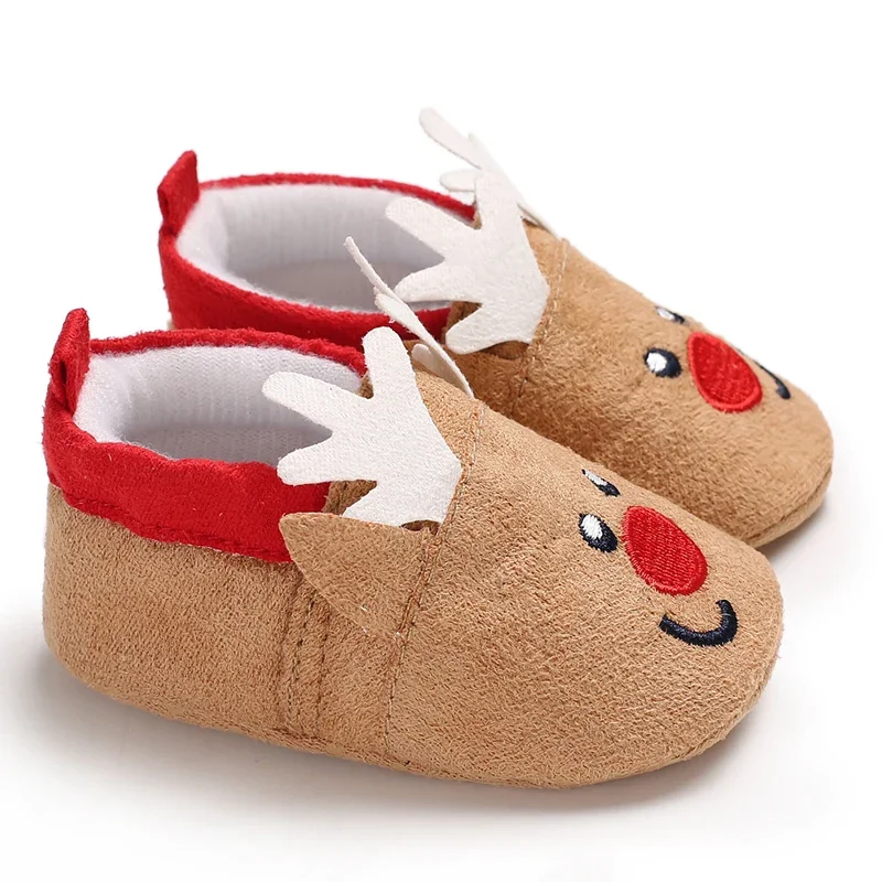 Chaussure chaude bébé avec renne souriant