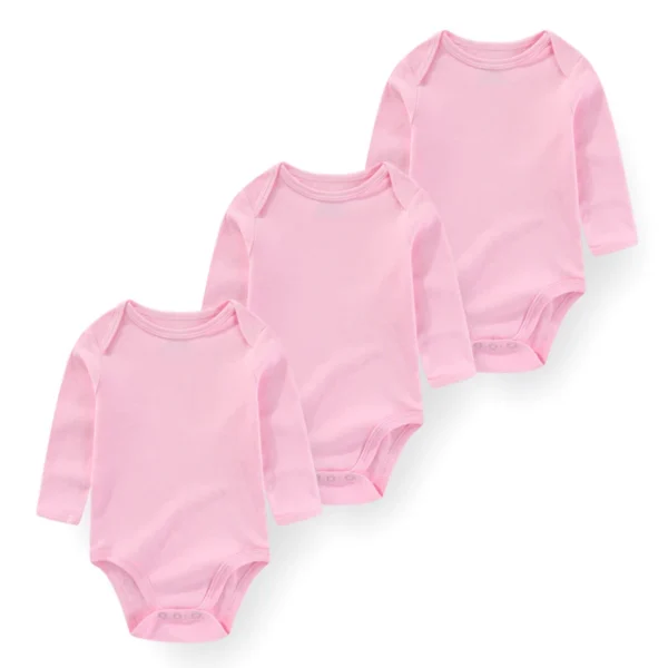Body bébé lot rose perle doux manches longues