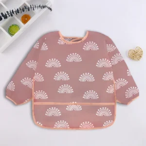Bavoir bébé manches longues arches rosées cosy
