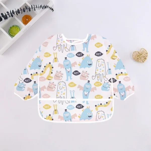 Bavoir bébé manches longues motif monstres doux