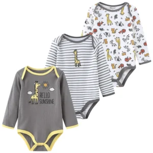 Body bébé en coton doux motif girafe