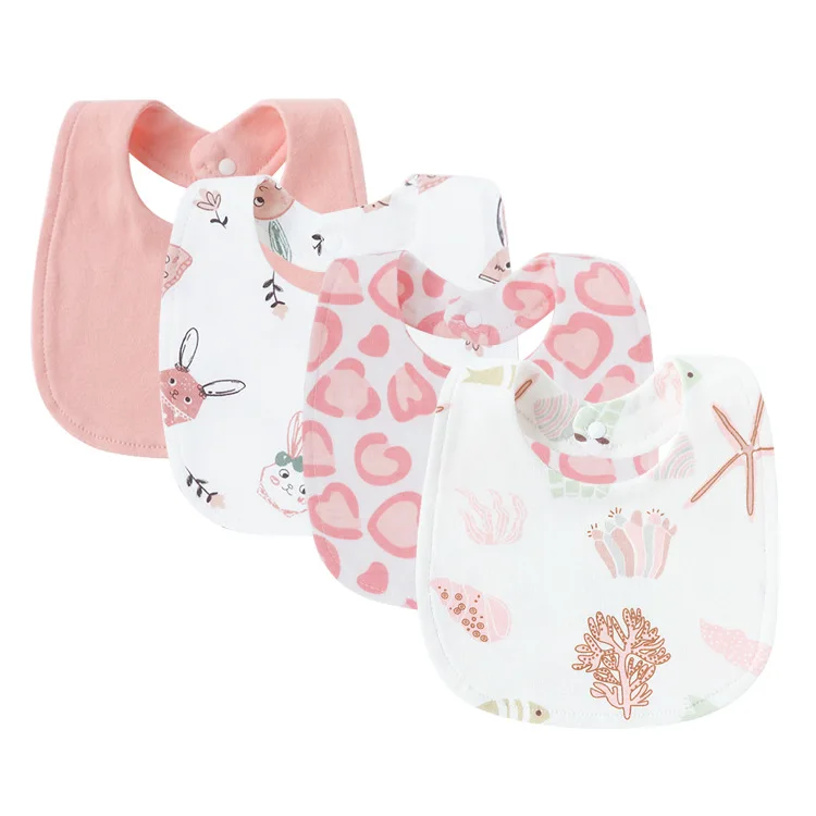 Bavoirs bébé coton rose motifs harmonie