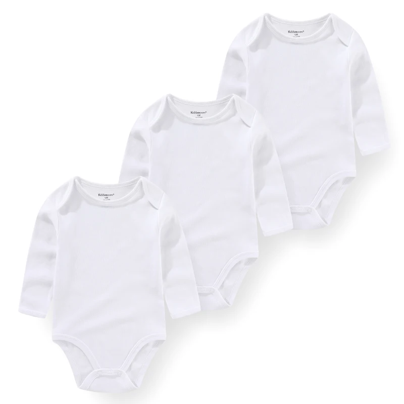 Body bébé blanc en coton doux à manches longues
