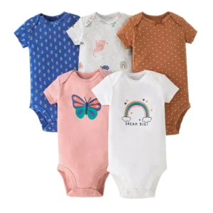 Body bébé lot de 5 arc-en-ciel manches courtes