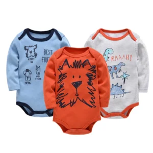 Body bébé lot de 3 motifs ludiques manches longues