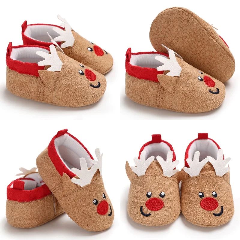 Chaussure pour bébé motif renne hivernal