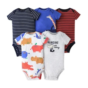 Body bébé lot de 5 animaux jungle manches courtes