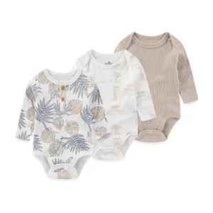 Body bébé en coton naturel doux manches longues