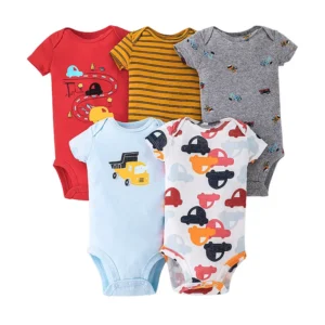 Body bébé lot de 5 automobiles manches courtes