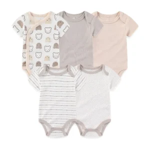 Body bébé lot de 5 tons apaisants manches courtes
