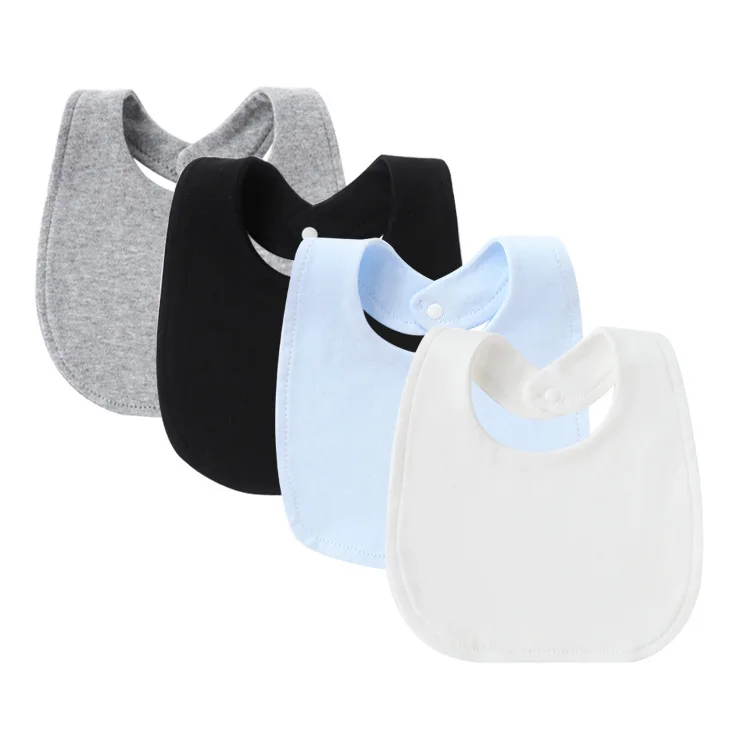 Bavoirs bébé coton doux tons uni – Lot de 4