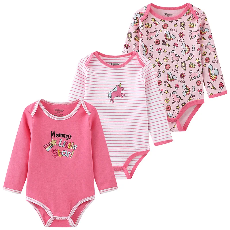 Body bébé rose coton doux manches longues