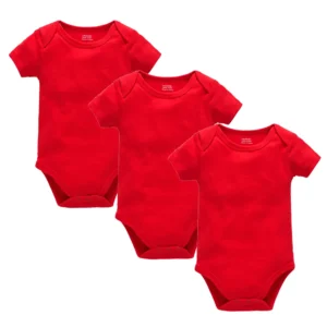 Body bébé lot de 3 rouge vif coton manches courtes