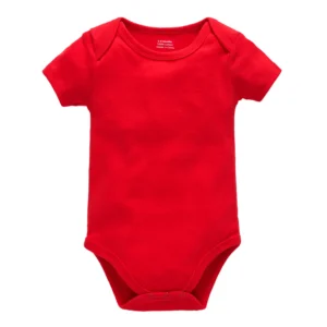 Body bébé rouge vif coton cosy manches courtes