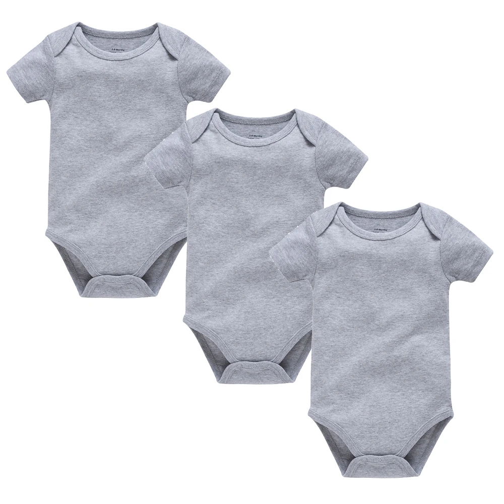 Body bébé gris perle lot de 3 manches courtes