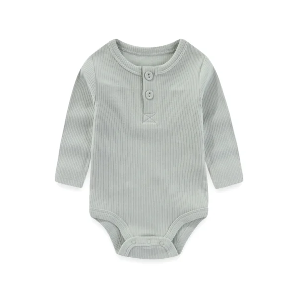 Body bébé vert sauge maille côtelée manches longues