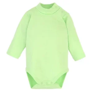 Body bébé col roulé vert pastel manches longues