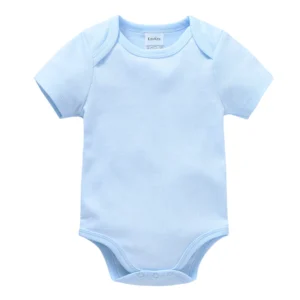 Body bébé douceur bleu pastel manches courtes