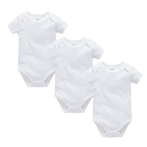 Body bébé blancs lot de 3 manches courtes