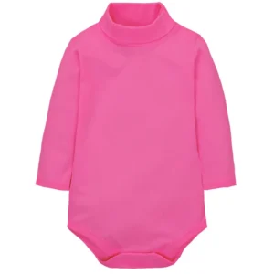 Body bébé rose vif col roulé chaleur manches longues