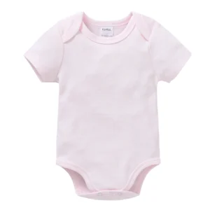 Body bébé rose pastel manches courtes