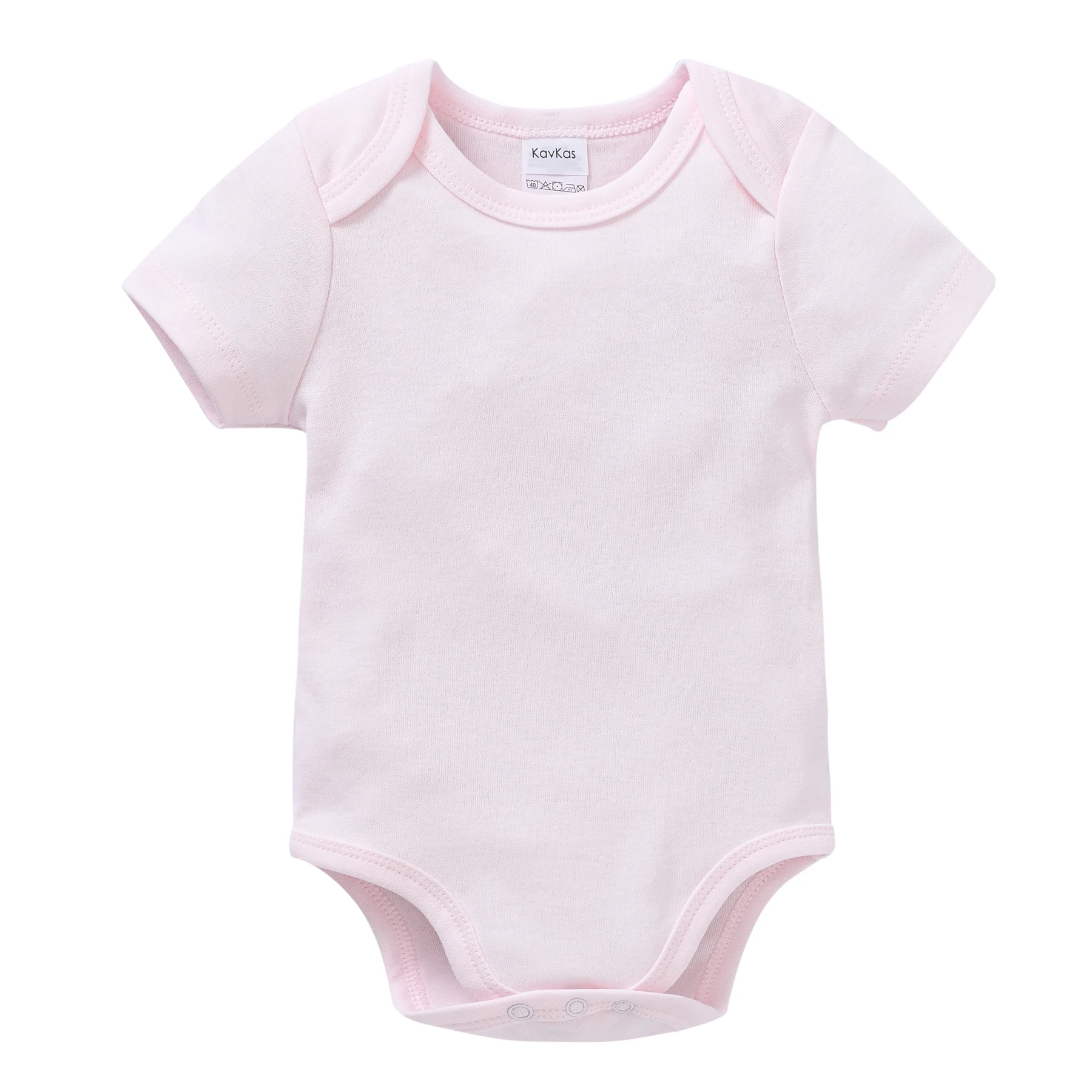 Body bébé rose pastel manches courtes