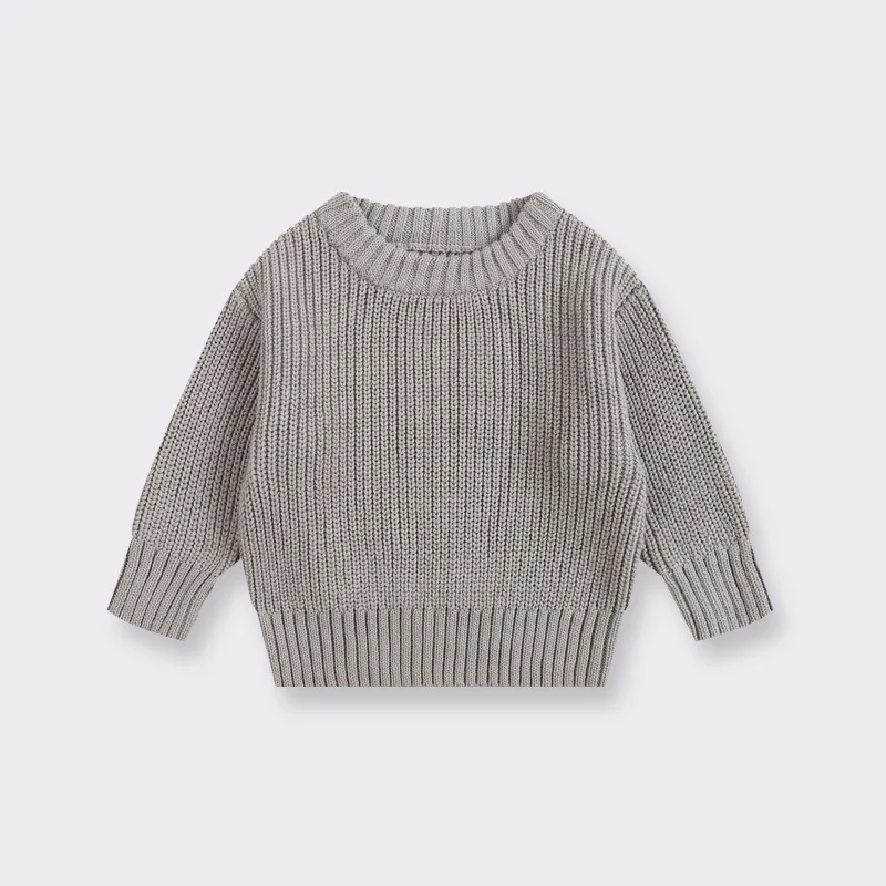 Pull bébé maille gris perle douceur chaude