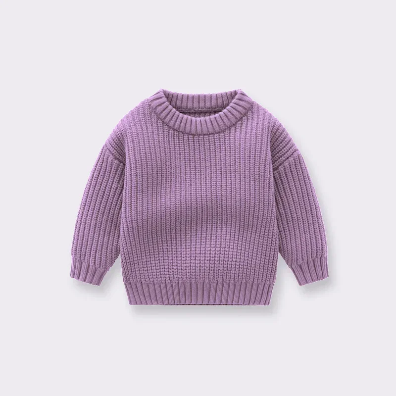 Pull bébé en maille violette douce