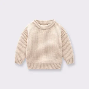 Pull bébé maille beige crème douceur chaude