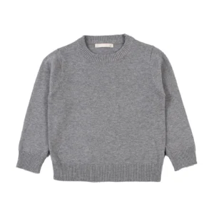 Pull bébé gris chiné en coton doux hiver unisexe
