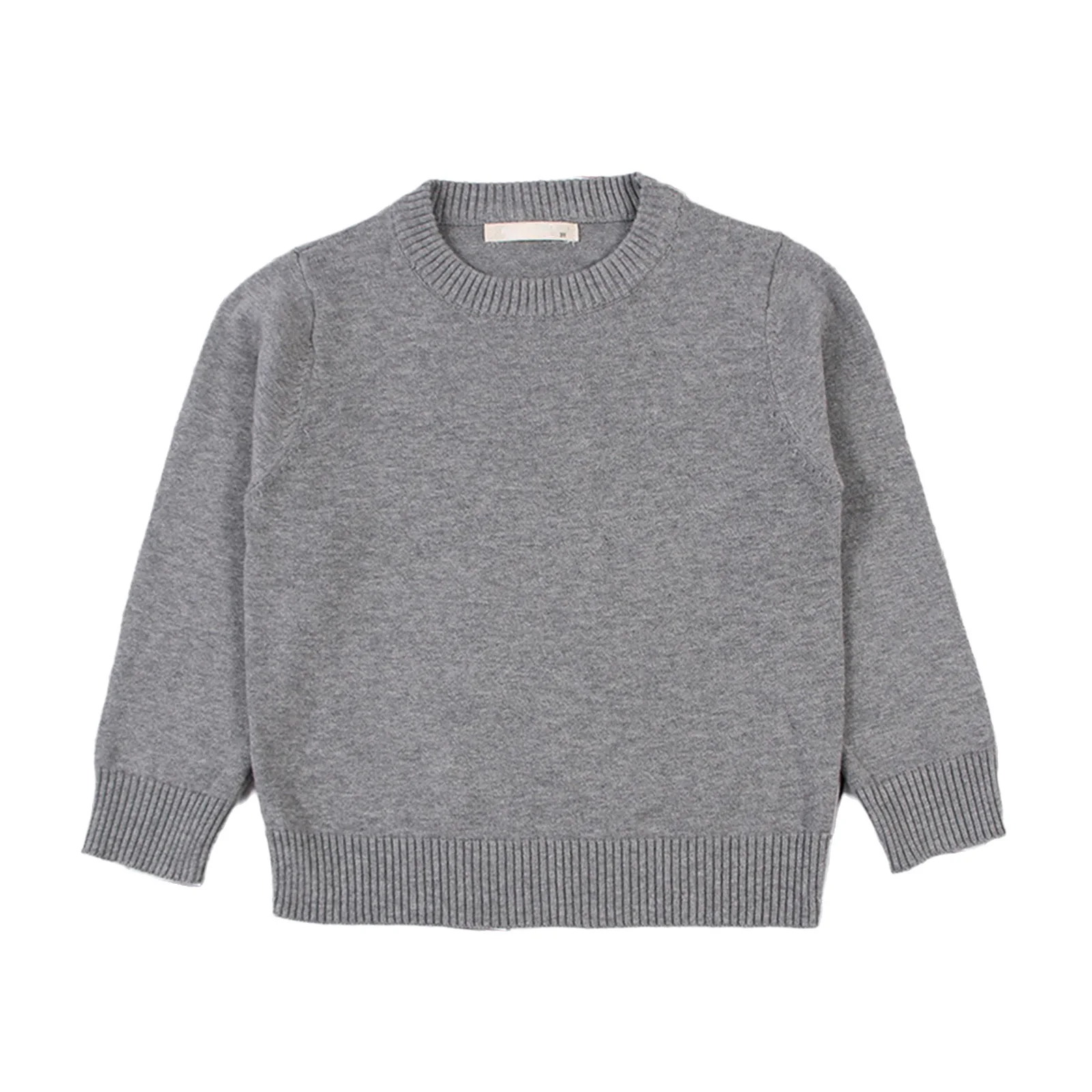 Pull bébé gris chiné en coton doux hiver unisexe