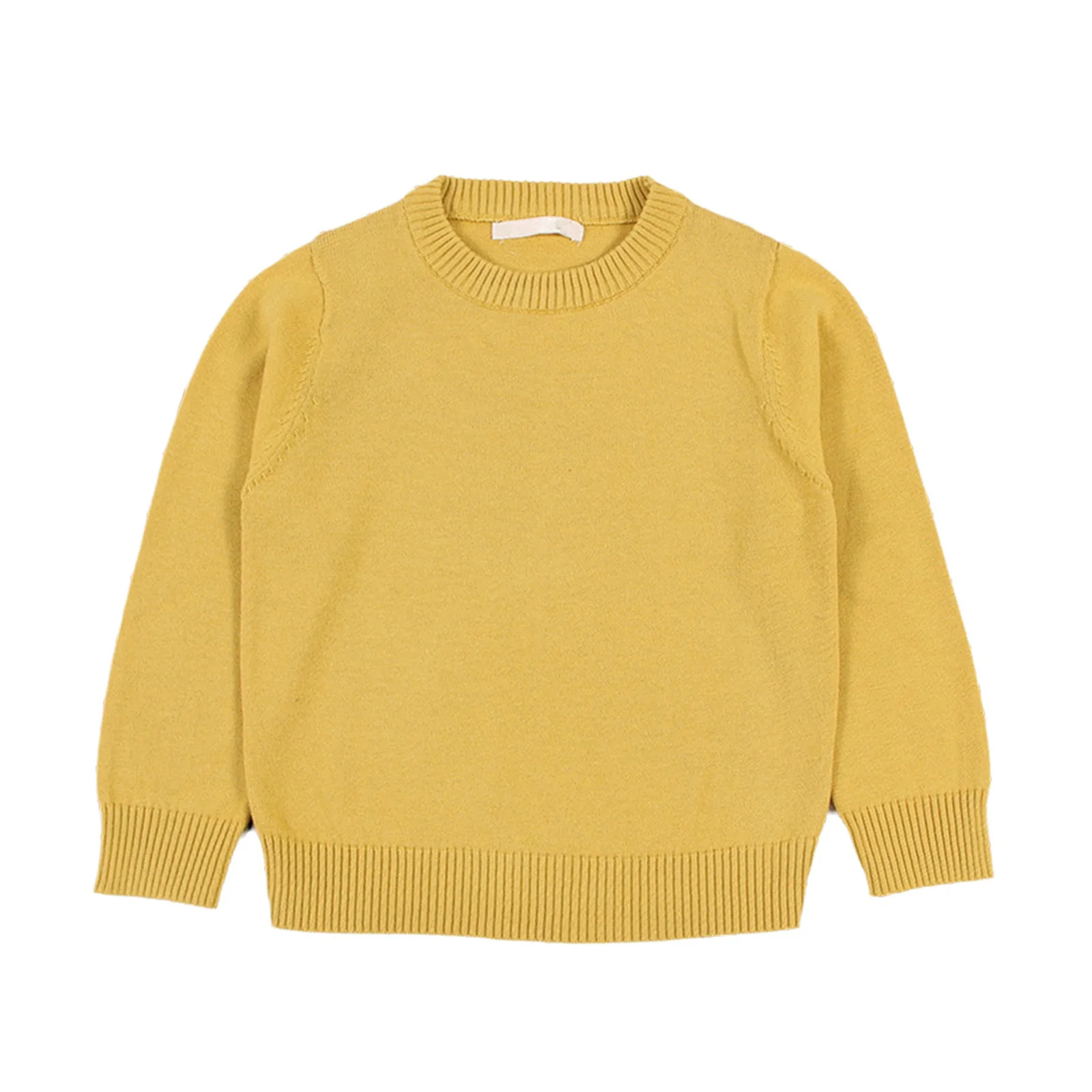 Pull bébé jaune moutarde en coton doux hiver