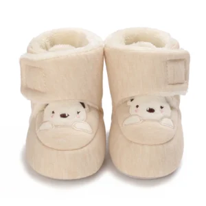 Bottine bébé beige crème chaude et douce hiver