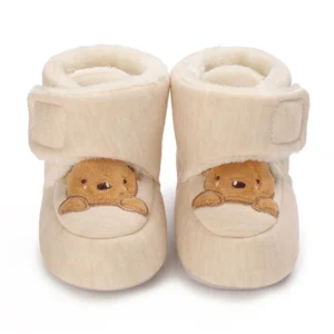 Bottine bébé beige crème douce et chaude hiver
