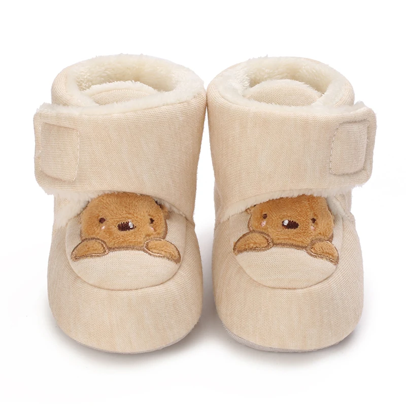 Bottine bébé beige crème douce et chaude hiver