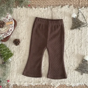 Pantalon bébé marron chocolat maille douce