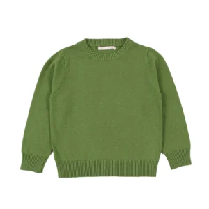 Pull bébé vert olive en coton doux hiver unisexe