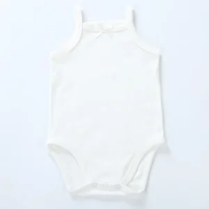 BodyBébé sans manches blanc ciel coton doux