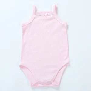 BodyBébé d'été rose sans manches en maille de coton