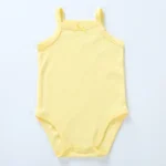 BodyBébé sans manches jaune ciel coton doux