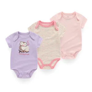 BodyBébé lot rose lilas crème motifs doux