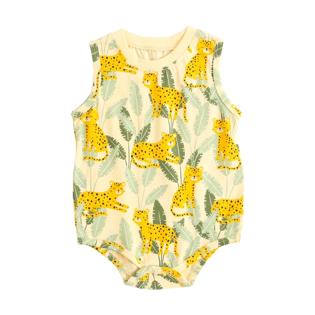 BodyBébé blanc sans manches girafes en coton doux – Image 5