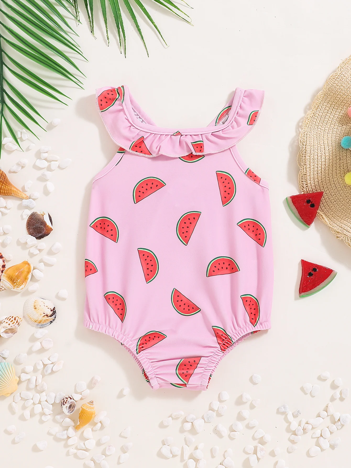 BodyBébé maillot une pièce rose pastèque bébé été