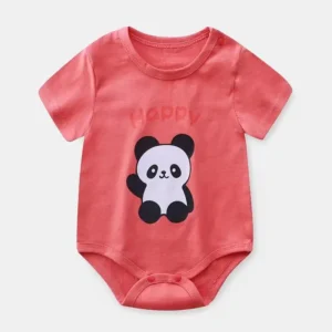 BodyBébé corail panda manches courtes été coton doux
