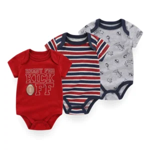 BodyBébé lot rouge bleu gris motifs doux