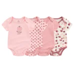 BodyBébé lot 4 rose manches courtes coton doux