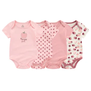 BodyBébé lot 4 rose manches courtes coton doux