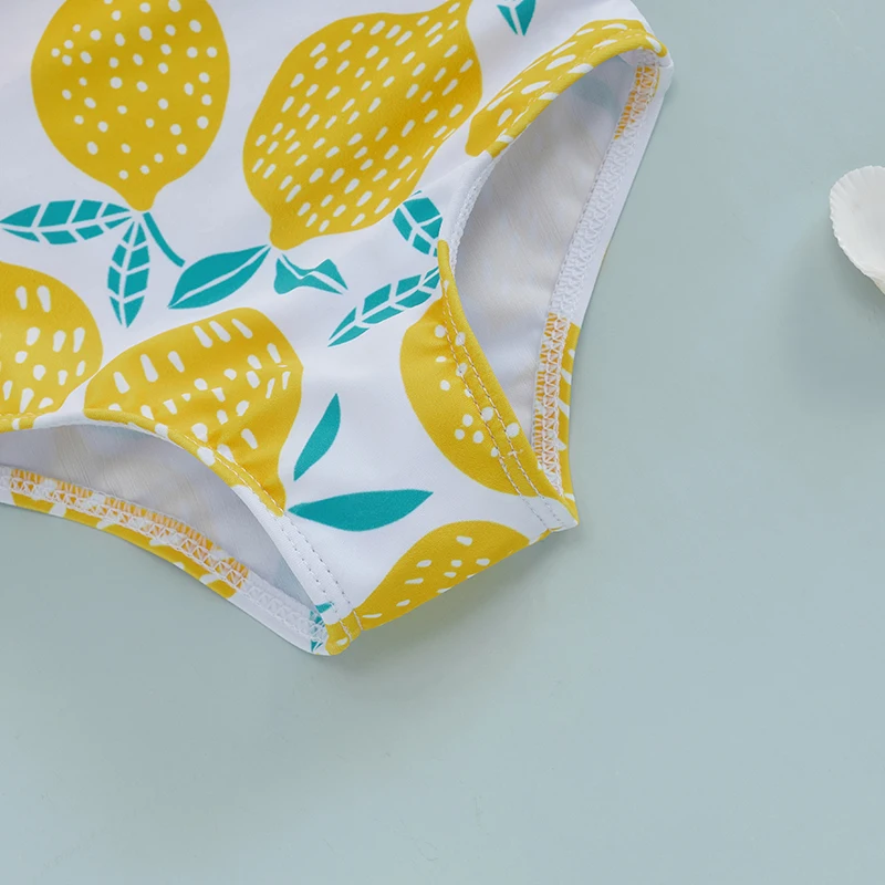 Maillot de bain citron à volant asymétrique jaune – Image 6